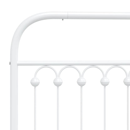 Giroletto con Testiera in Metallo Bianco 120x200 cm | homemem39