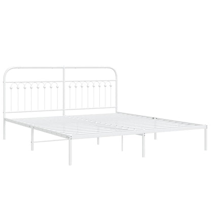 Giroletto con Testiera Metallo Bianco 183x203 cm | homemem39