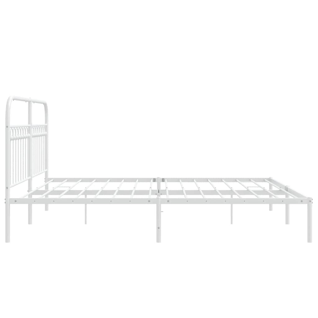 Giroletto con Testiera Metallo Bianco 183x203 cm | homemem39