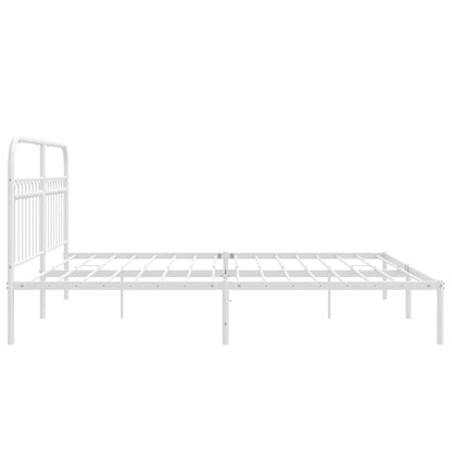 Giroletto con Testiera Metallo Bianco 183x203 cm | homemem39