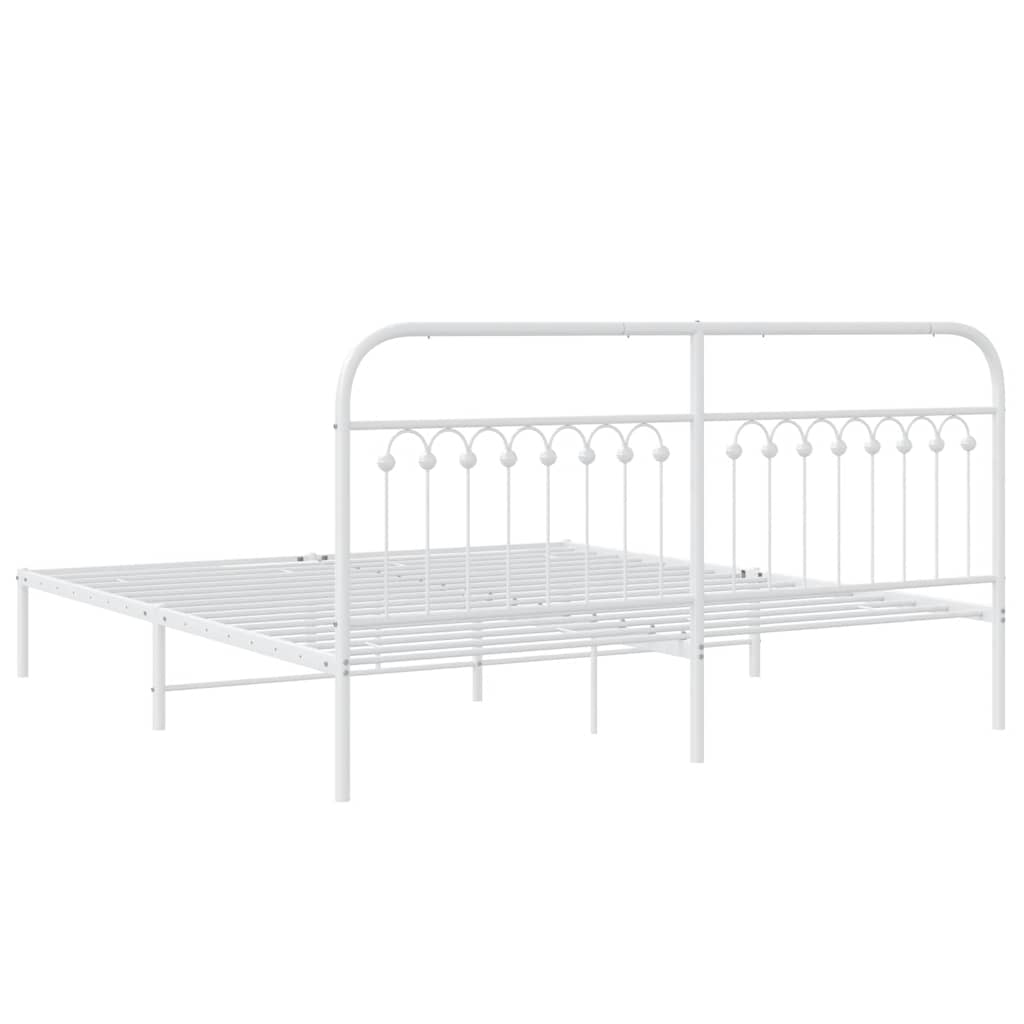 Giroletto con Testiera Metallo Bianco 183x203 cm | homemem39