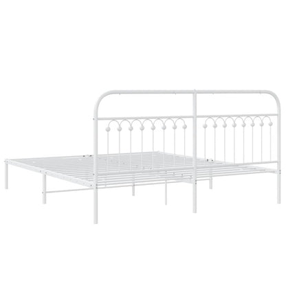Giroletto con Testiera Metallo Bianco 183x203 cm | homemem39