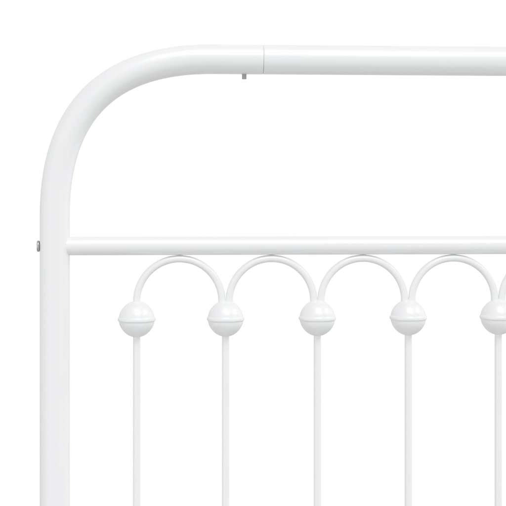 Giroletto con Testiera Metallo Bianco 183x203 cm | homemem39