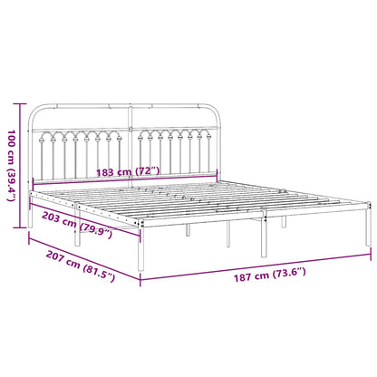Giroletto con Testiera Metallo Bianco 183x203 cm | homemem39