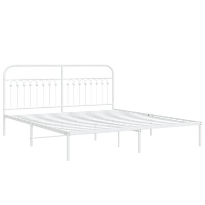 Giroletto con Testiera Metallo Bianco 183x213 cm | homemem39