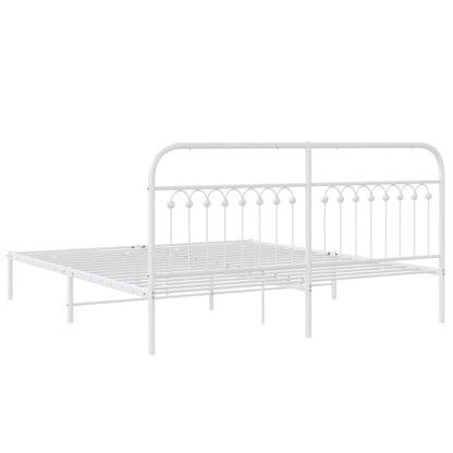 Giroletto con Testiera Metallo Bianco 183x213 cm | homemem39