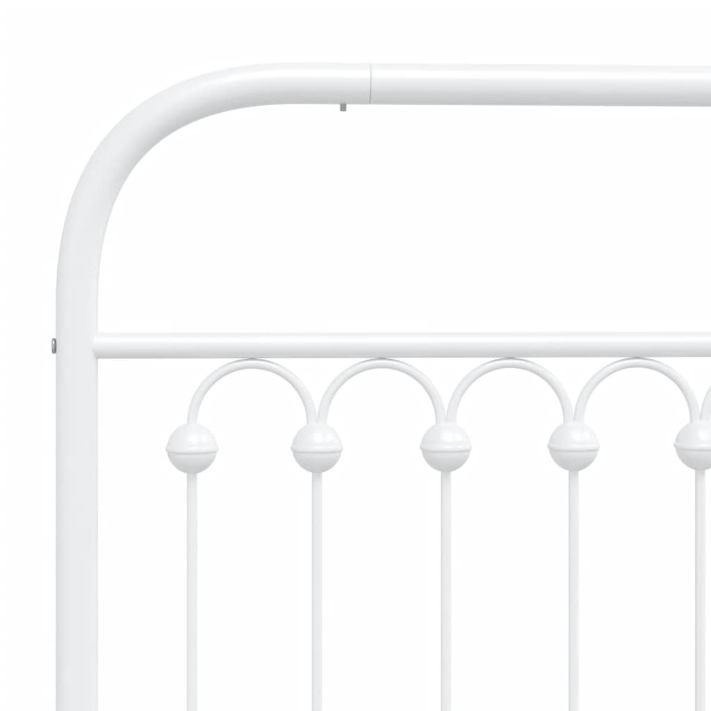 Giroletto con Testiera Metallo Bianco 183x213 cm | homemem39