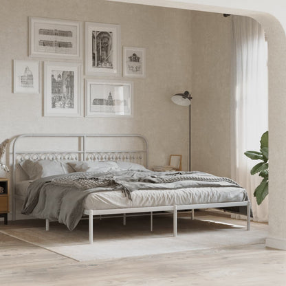 Giroletto con Testiera Metallo Bianco 183x213 cm | homemem39