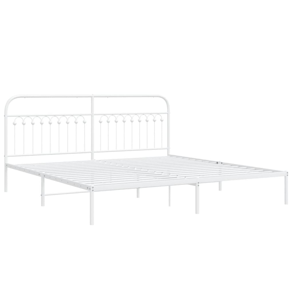 Giroletto con Testiera Metallo Bianco 193x203 cm | homemem39