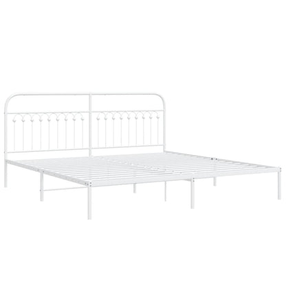 Giroletto con Testiera Metallo Bianco 193x203 cm | homemem39
