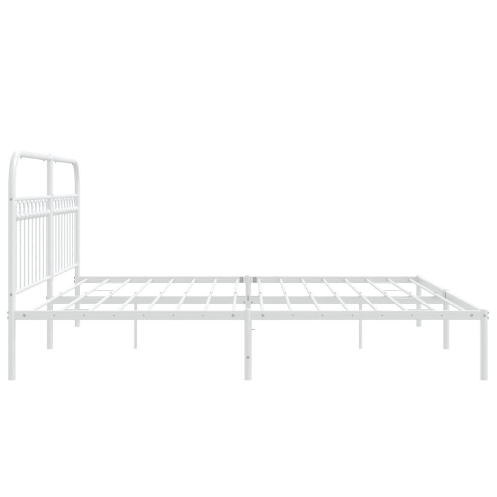 Giroletto con Testiera Metallo Bianco 193x203 cm | homemem39