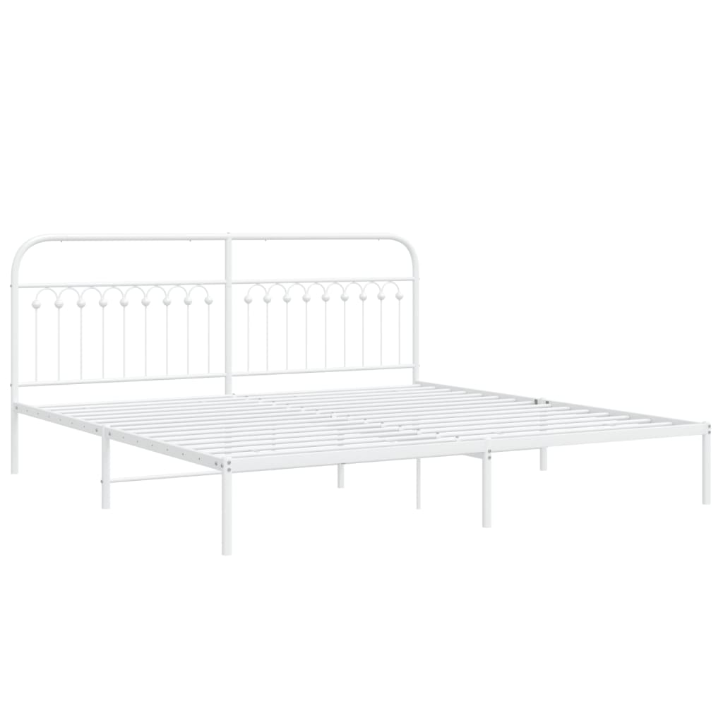 Giroletto con Testiera Metallo Bianco 200x200 cm | homemem39