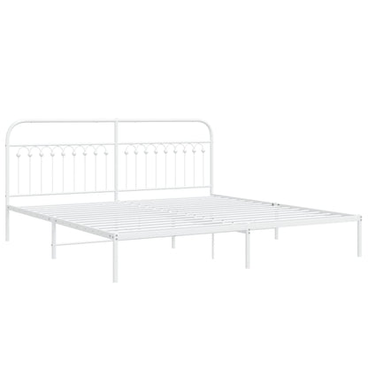 Giroletto con Testiera Metallo Bianco 200x200 cm | homemem39