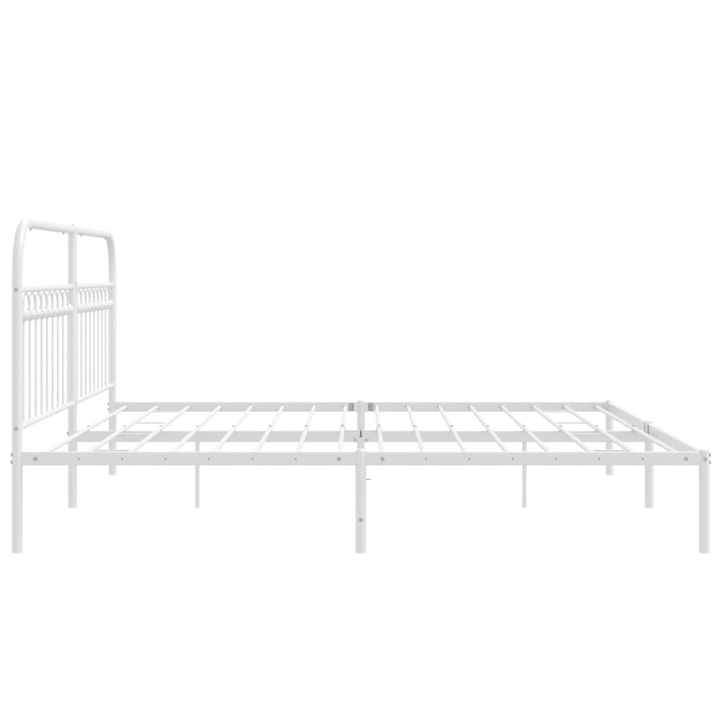 Giroletto con Testiera Metallo Bianco 200x200 cm | homemem39