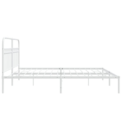 Giroletto con Testiera Metallo Bianco 200x200 cm | homemem39