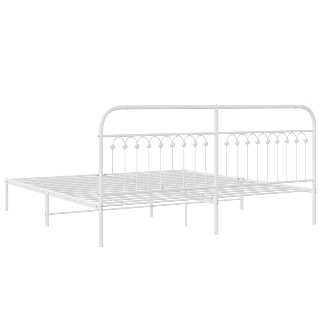 Giroletto con Testiera Metallo Bianco 200x200 cm | homemem39