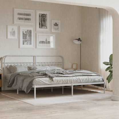 Giroletto con Testiera Metallo Bianco 200x200 cm | homemem39
