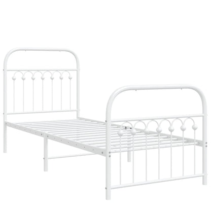 Giroletto con Testiera e Pediera Metallo Bianco 75x190 cm | homemem39