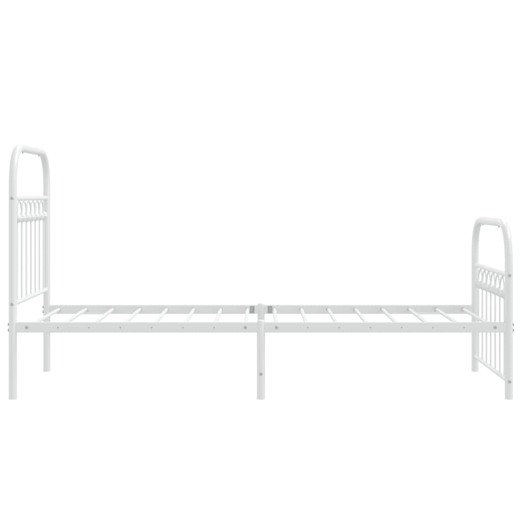 Giroletto con Testiera e Pediera Metallo Bianco 75x190 cm | homemem39