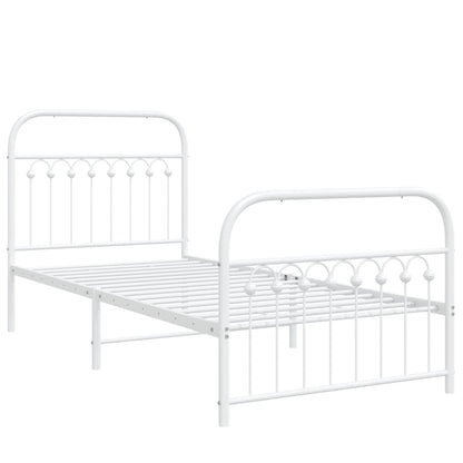 Giroletto con Testiera e Pediera Metallo Bianco 90x200 cm | homemem39