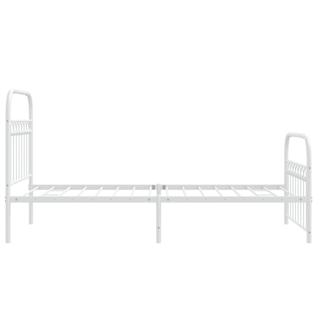 Giroletto con Testiera e Pediera Metallo Bianco 90x200 cm | homemem39
