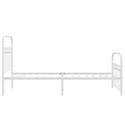 Giroletto con Testiera e Pediera Metallo Bianco 90x200 cm | homemem39