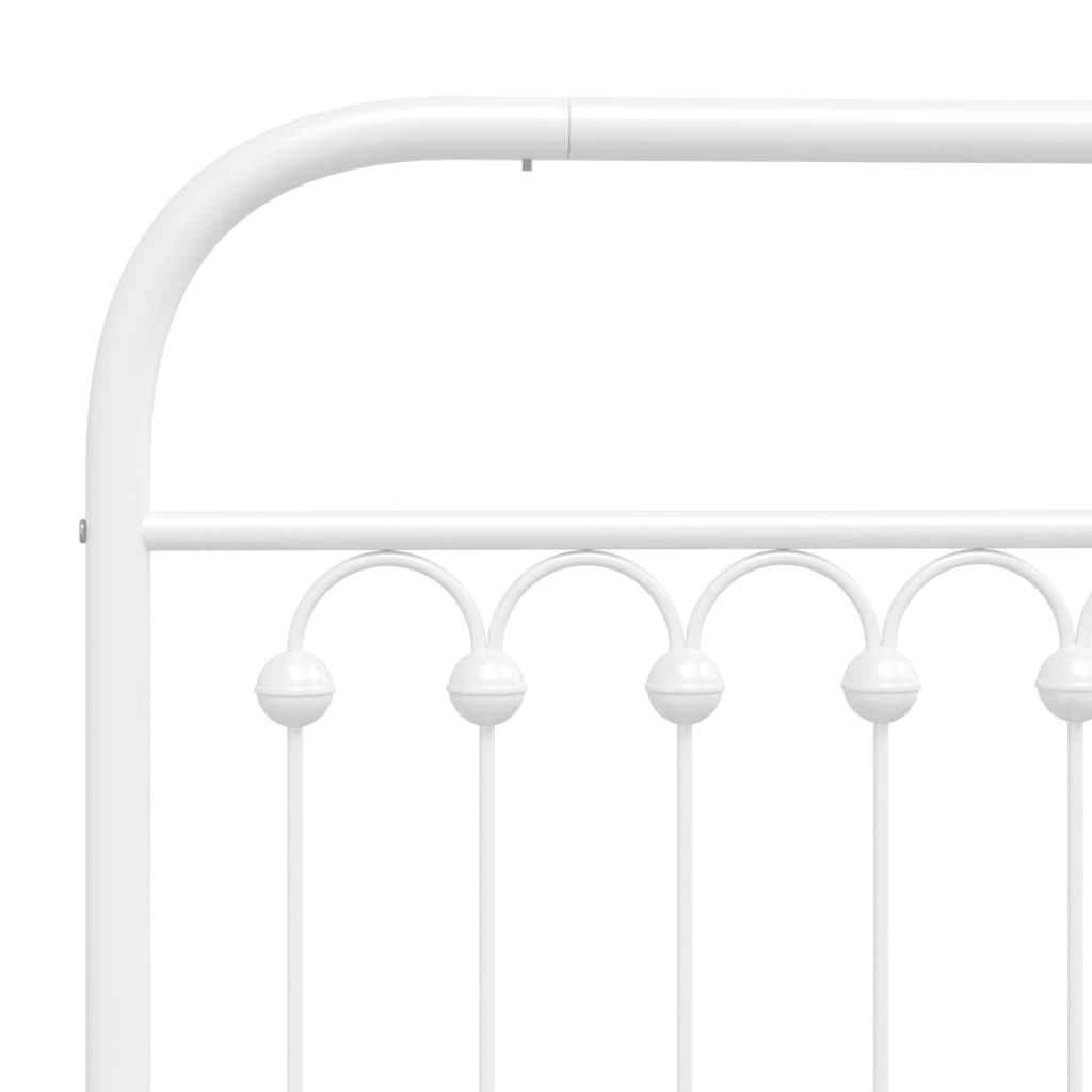 Giroletto con Testiera e Pediera Metallo Bianco 90x200 cm | homemem39