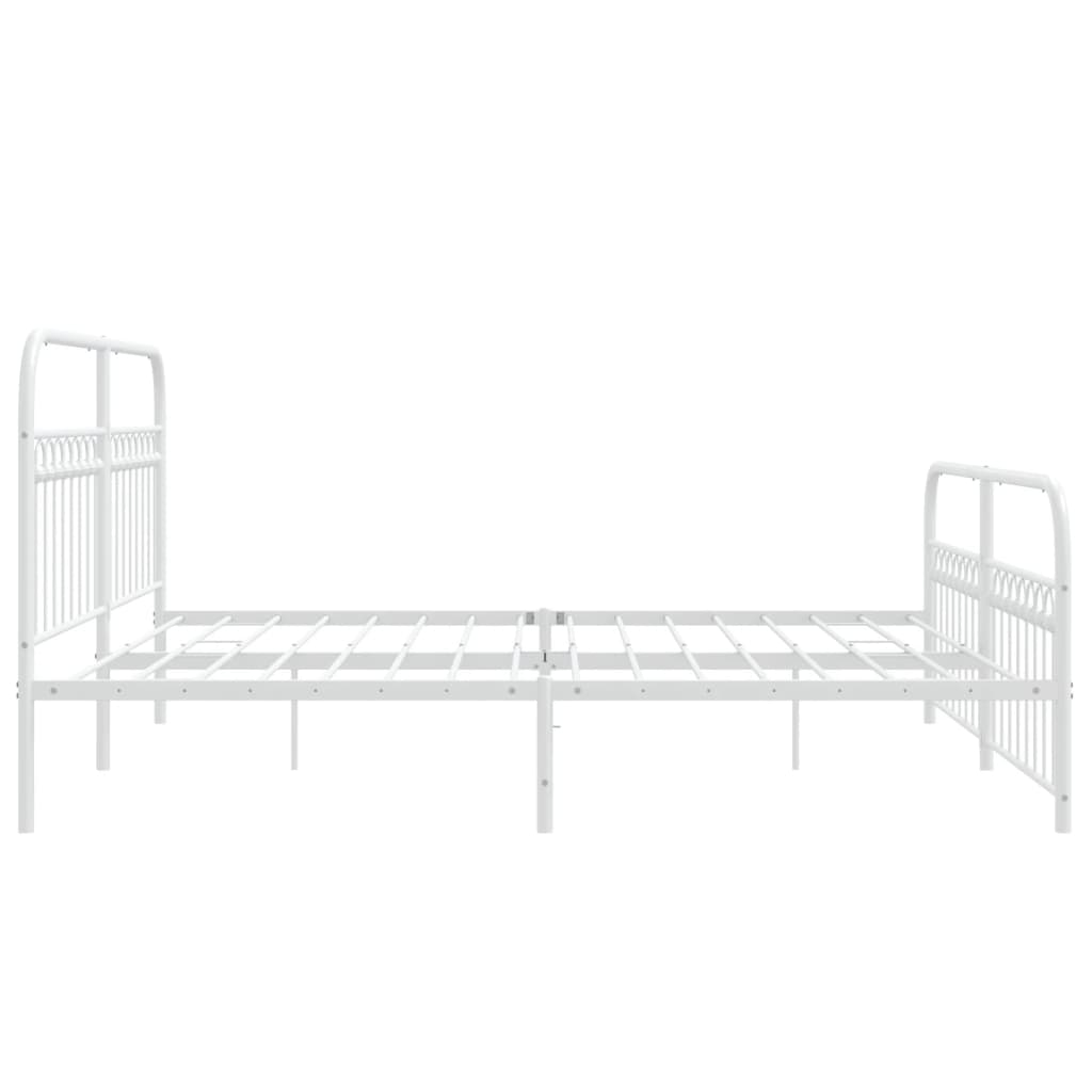 Giroletto con Testiera e Pediera Metallo Bianco 183x203 cm | homemem39