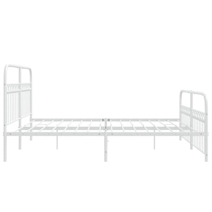 Giroletto con Testiera e Pediera Metallo Bianco 183x203 cm | homemem39