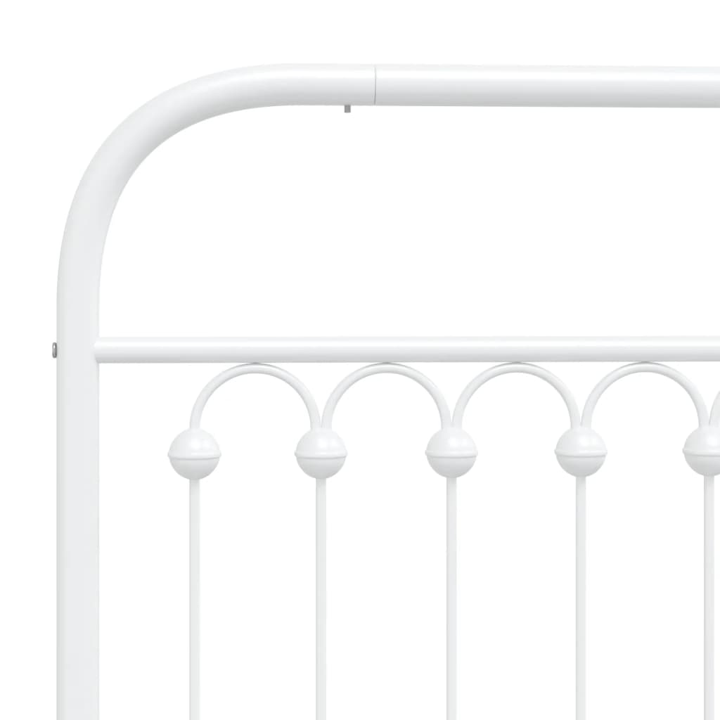 Giroletto con Testiera e Pediera Metallo Bianco 183x203 cm | homemem39