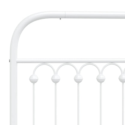 Giroletto con Testiera e Pediera Metallo Bianco 183x203 cm | homemem39