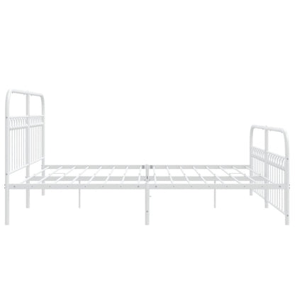 Giroletto con Testiera e Pediera Metallo Bianco 183x213 cm | homemem39