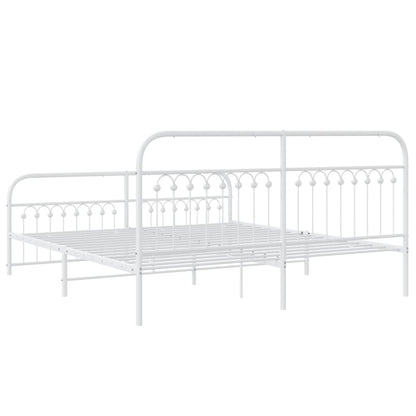 Giroletto con Testiera e Pediera Metallo Bianco 183x213 cm | homemem39