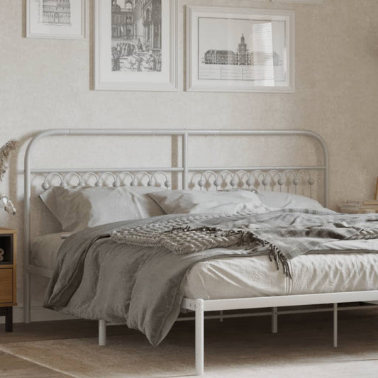 Testiera in Metallo Bianco 180 cm - homemem39