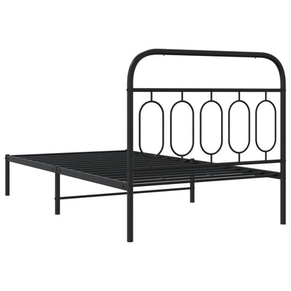 Giroletto con Testiera in Metallo Nero 100x190 cm