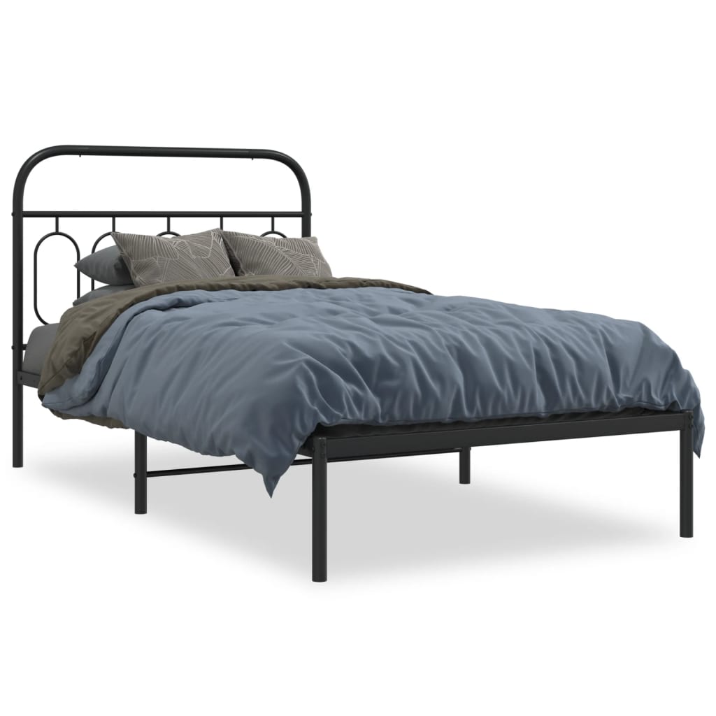 Giroletto con Testiera in Metallo Nero 107x203 cm | homemem39