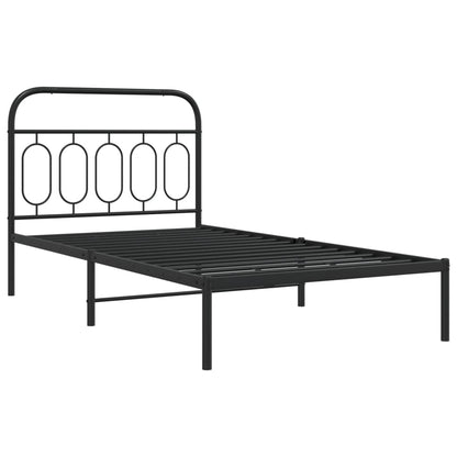 Giroletto con Testiera in Metallo Nero 107x203 cm | homemem39