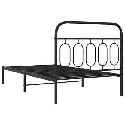Giroletto con Testiera in Metallo Nero 107x203 cm | homemem39