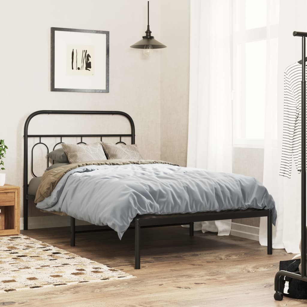Giroletto con Testiera in Metallo Nero 107x203 cm | homemem39