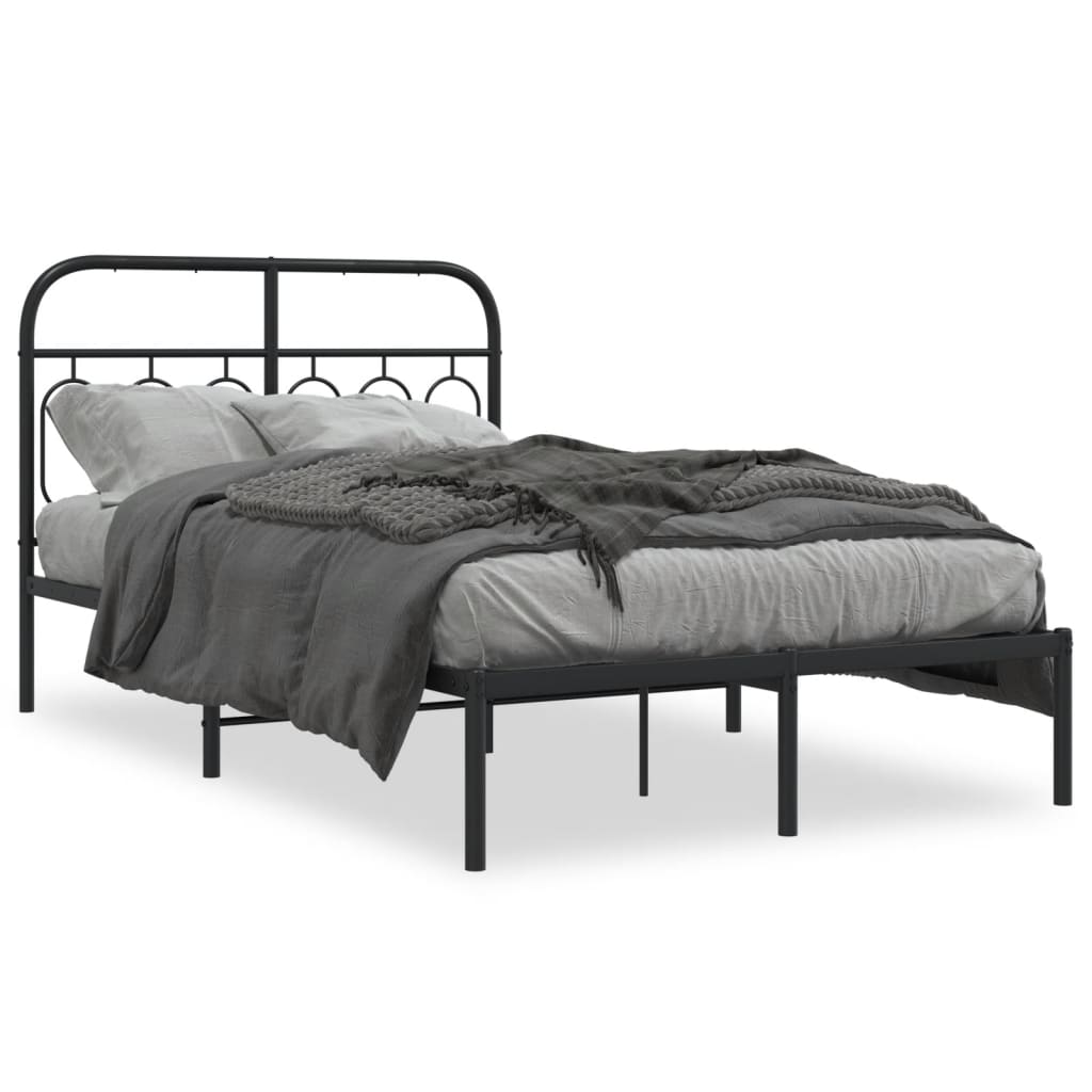 Giroletto con Testiera in Metallo Nero 120x190 cm | homemem39