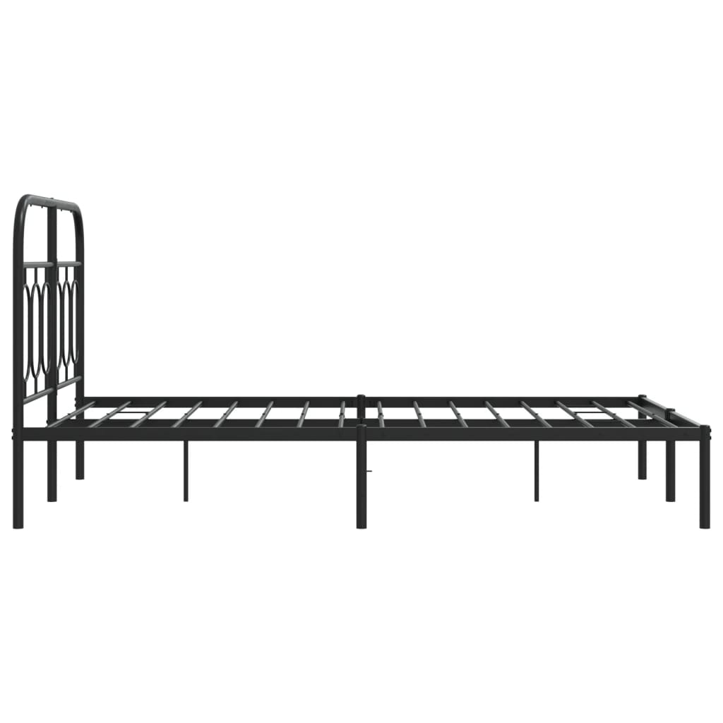 Giroletto con Testiera in Metallo Nero 120x190 cm | homemem39