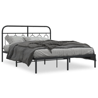 Giroletto con Testiera in Metallo Nero 140x190 cm | homemem39