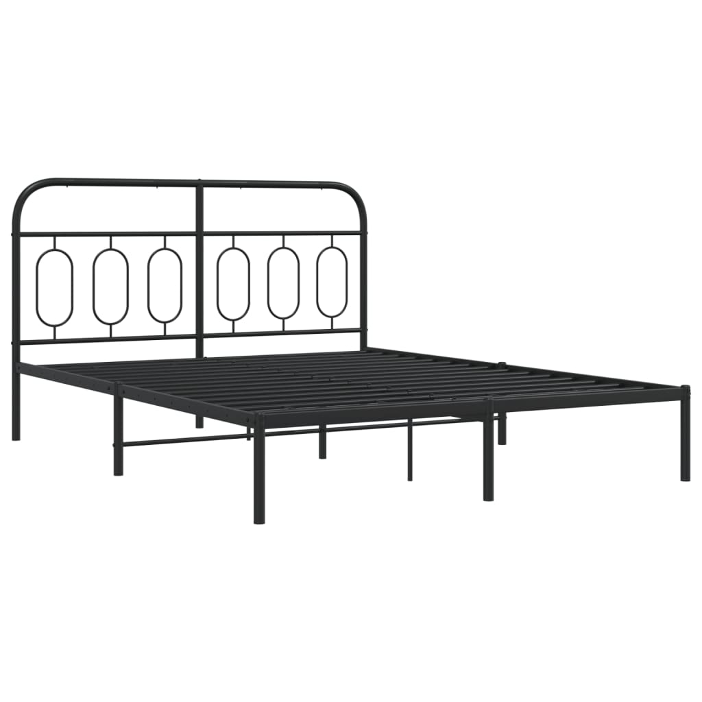 Giroletto con Testiera in Metallo Nero 140x190 cm | homemem39