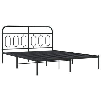 Giroletto con Testiera in Metallo Nero 140x190 cm | homemem39