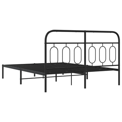 Giroletto con Testiera in Metallo Nero 140x190 cm | homemem39