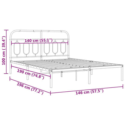 Giroletto con Testiera in Metallo Nero 140x190 cm | homemem39
