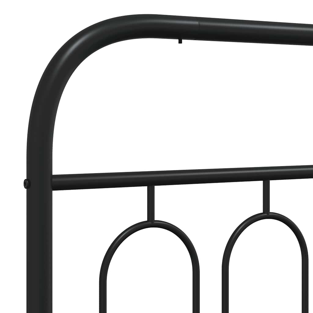 Giroletto con Testiera in Metallo Nero 150x200 cm | homemem39