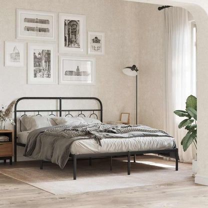 Giroletto con Testiera in Metallo Nero 150x200 cm | homemem39