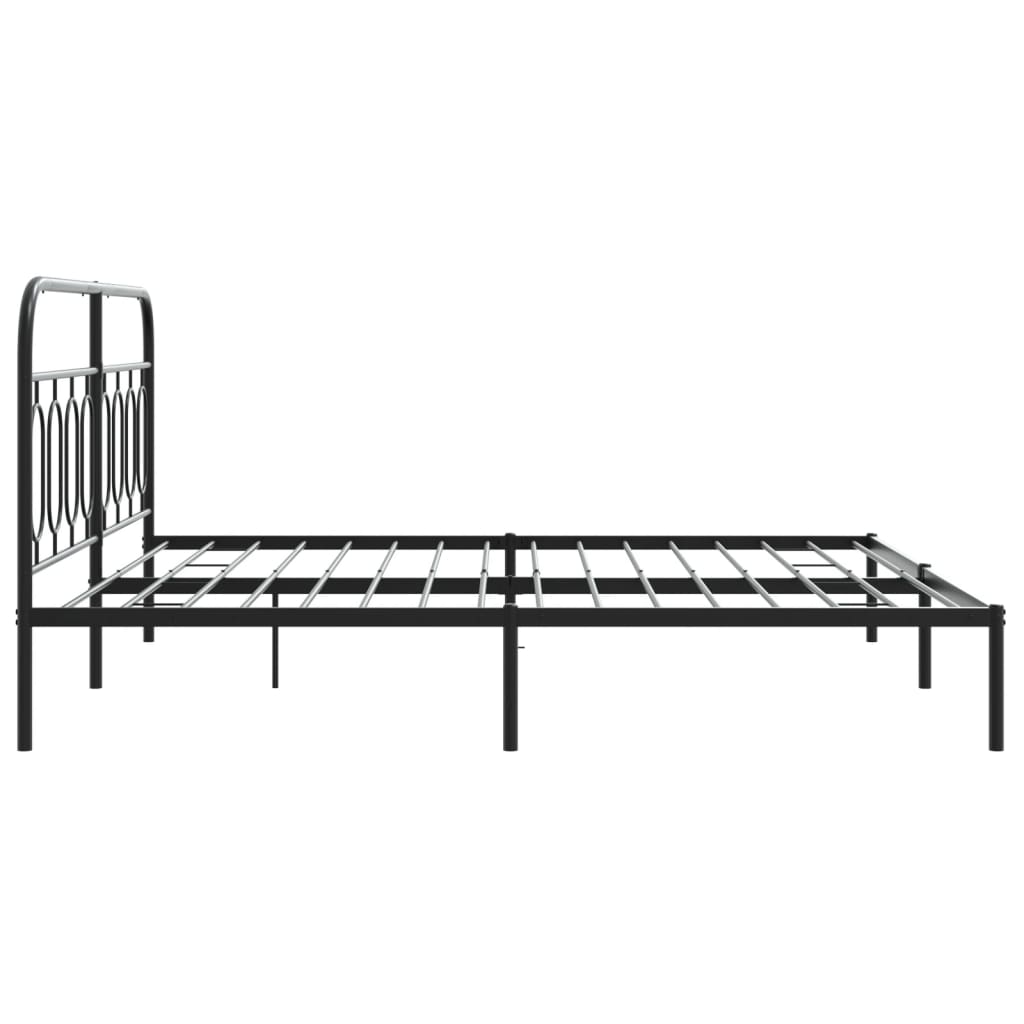 Giroletto con Testiera in Metallo Nero 183x213 cm | homemem39