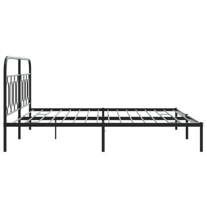 Giroletto con Testiera in Metallo Nero 183x213 cm | homemem39